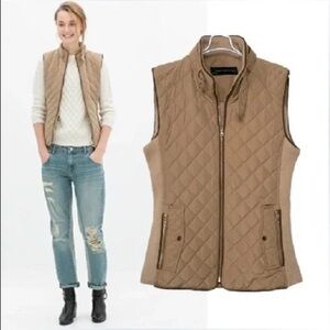 Zara Tan Quilted Vest